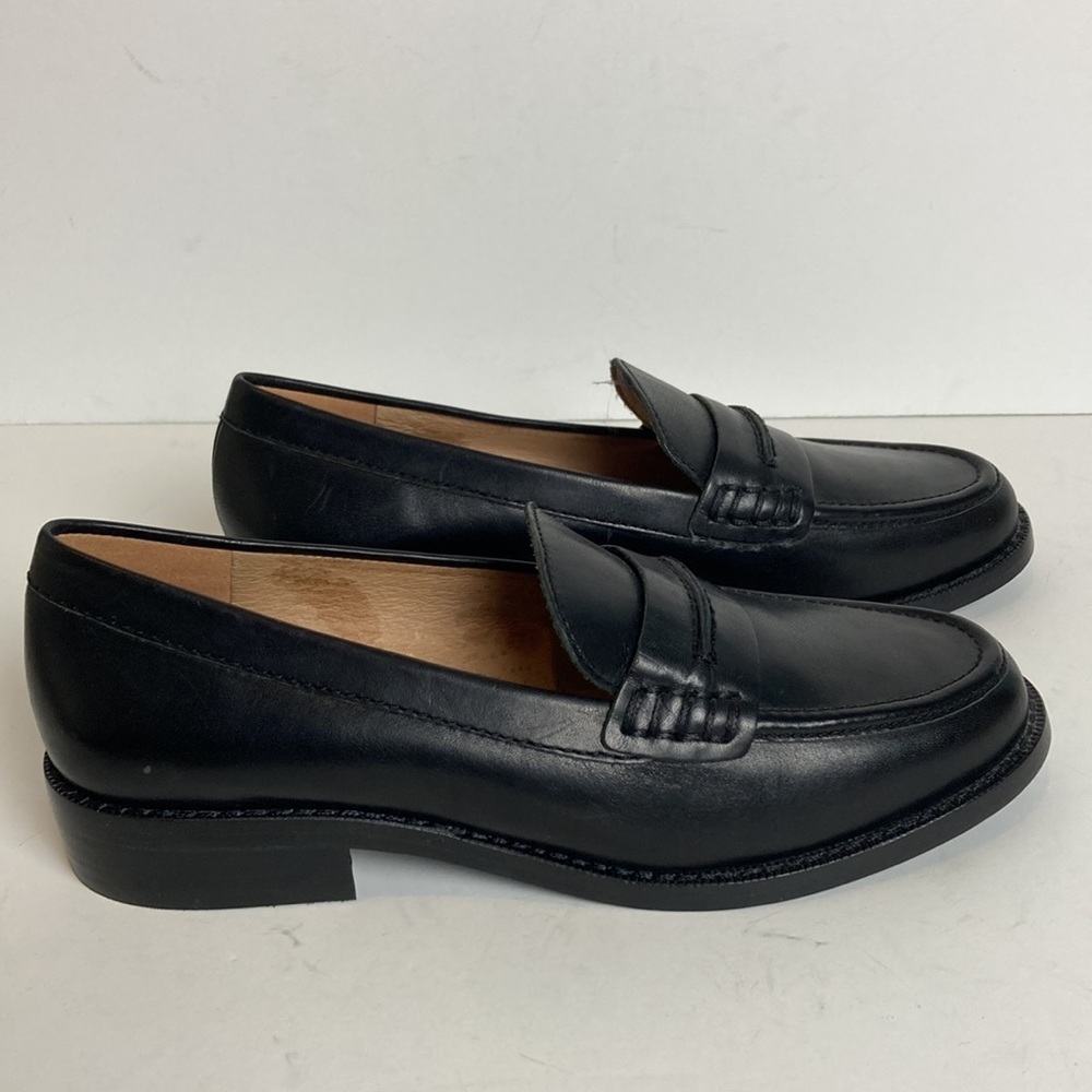 Madewell Elinor Black Leather Loafer Women’s Sz 6 NWOB Preppy Dark Academia - Picture 3 of 15